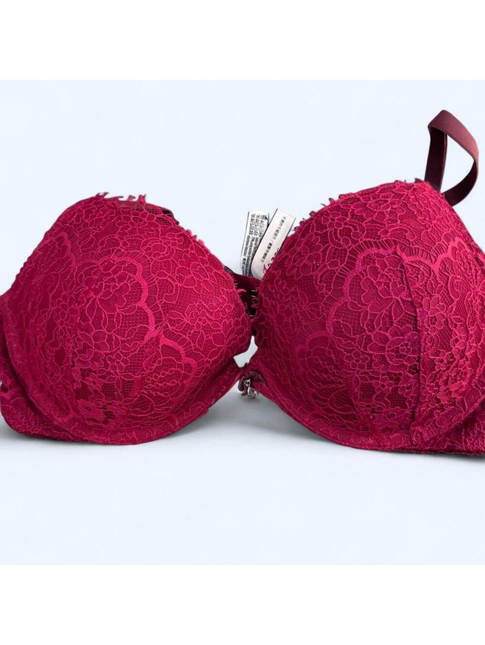 Victoria S Secret Women's Red and Burgundy Bra